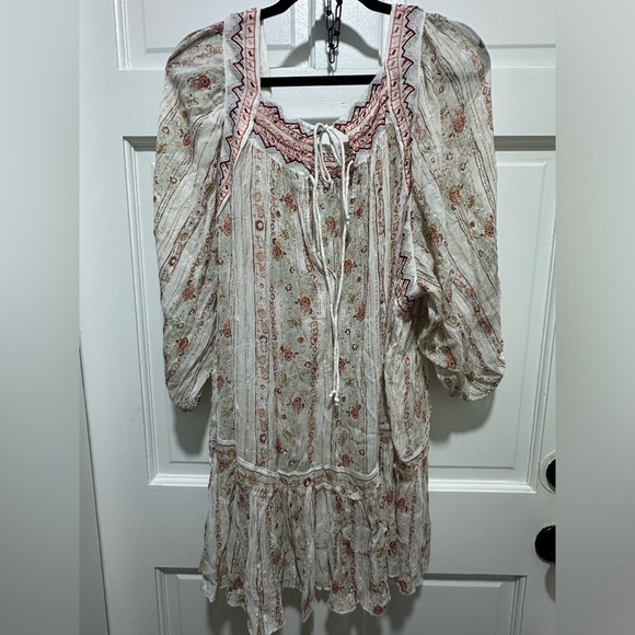 Free People Dance Magic Tunic Top Ivory Women’s Size Large Fairy Bohemian - Picture 4 of 8
